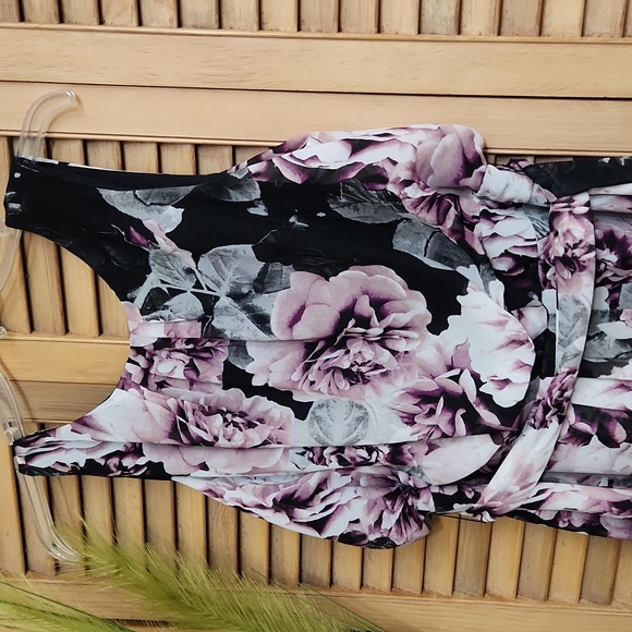 Ashley Stewart Plus Size Maxi Chiffon Floral Hi-Lo Hem Dress - Picture 5 of 16